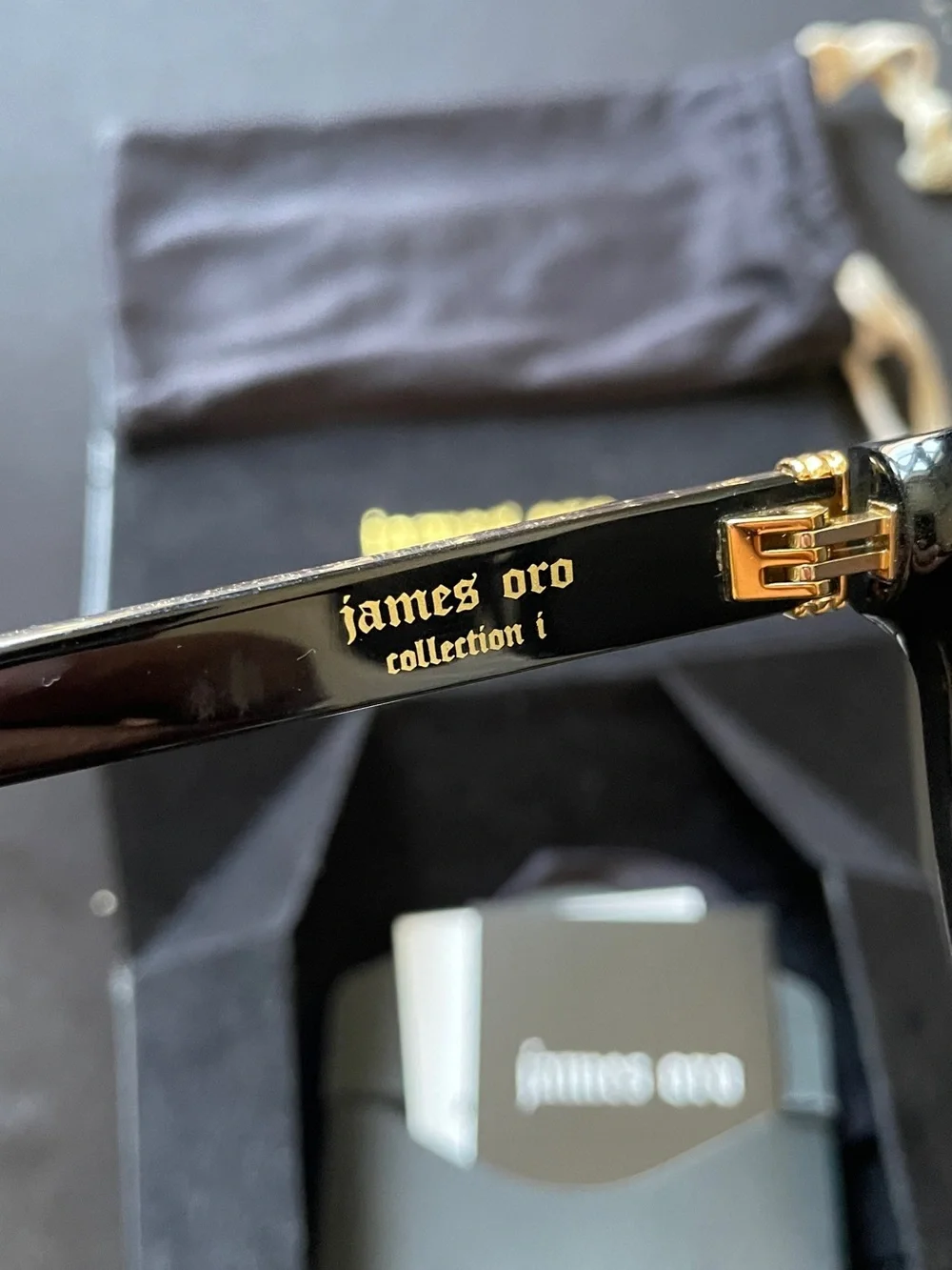 James Oro Black and Gold Designer Sunglasses